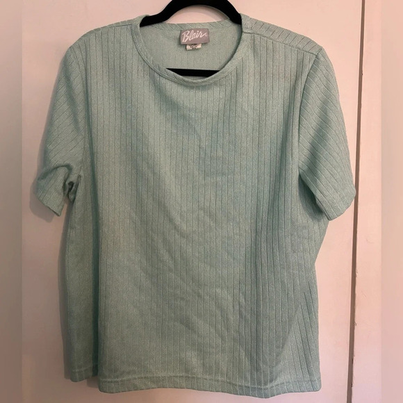 Blair Size Large Twin Set with short sleeve shell! Shimmer mint color! NWOT - Picture 3 of 7